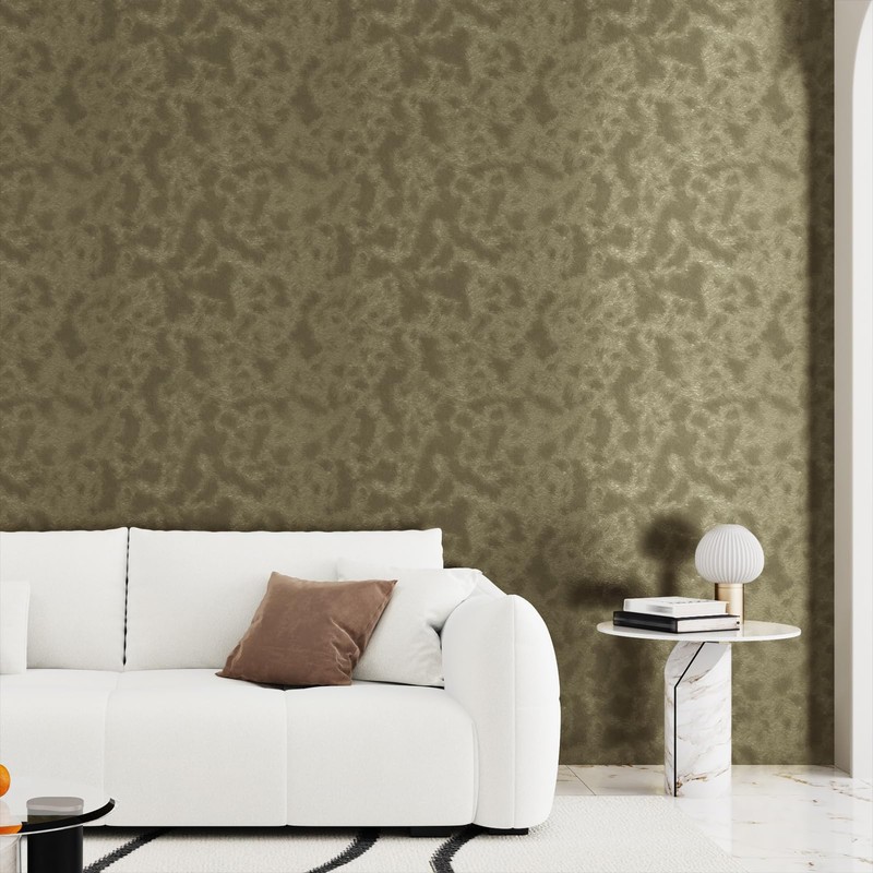 Mangoloo Thick Bronze Contact Paper Textured Metallic Peel Stick Wallpaper