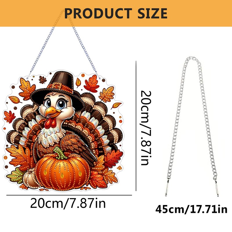 Thanksgiving Hanging Diamond Art Kits for Adults,Acrylic Window Decor