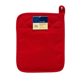 Home Collection Red Polyester/Rubber Oven Mitts, 9x7 in. Set of 2