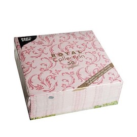 50 Royal Collection Napkins 1/4 Fold 40 cm x 40 cm Burgundy Damascato 84999 Decorative Napkins