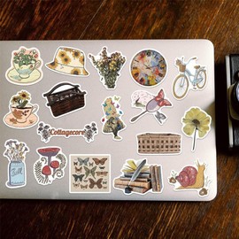 BSITSSS 100 PCS Vintage Stickers, Cute Sticker Pack, DIY Scrapbooking Stickers, Vinyl Waterproof Scrap Book Stickers, Aesthetic Stickers for Laptop Scrapbook Notebook Guitar Suitcase Skateboard