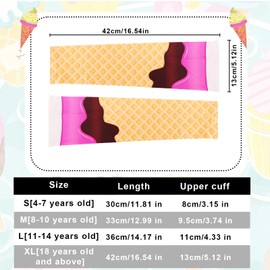 Lyreh 5 Pairs Ice Cream Arm Sleeves, Polyester Ice Cream Sleeve Sun UV Protection Breathable Cooling Compression Sport Arm Cover Gear for Women Men Outdoor Sports (Size S)