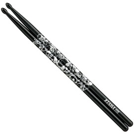 TAMA 5B Drum Sticks Oak Black Skull Painted Stick