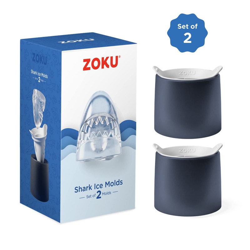 ZOKU Set of 2 Silicone Ice Molds, Shark - Large
