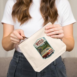 Lantern Press Weed, California, Camper Van, 100% Cotton Zipper Pouch, Travel Accessory, Go Bag