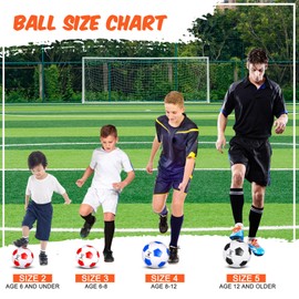 Jenaai 24 Pcs Soccer Ball Bulk with Pump, Red, Black, Blue, Size 4, PVC Material, 5.91 in Diameter