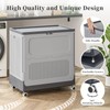 HAIXIN HOME Large Plastic Laundry Hamper with Lid and Wheels,