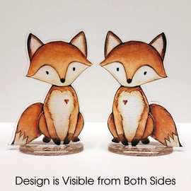 Forest Critters Painted Wooden Animal Cutout Shapes (Acrylic Small + Stand (bundle of 8))