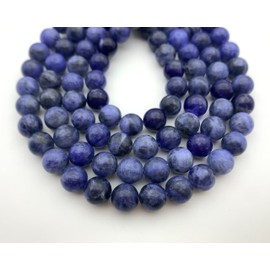 abalorio de piedra natural, accesorios de abalorio utilizadas para la producción de joyas (8 mm, 45-46 piezas) (8 mm, grano azul viejo)