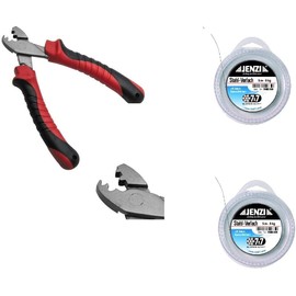 blntackle76 Top Leader Set 2 x Steel Leader by Jenzi 7 x 7 9 kg, 5 m, 20 Crimp Sleeve Pliers and Petri Heil! Sticker