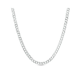 ARGENTO REALE 925 Sterling Silver Solid Curb Cuban Link Chain Necklace For Men And Women 3MM 3.75MM 4.5MM 5.5MM, Jewlery Accessories, 16-30, Lobster Clasp, Made In Italy8933