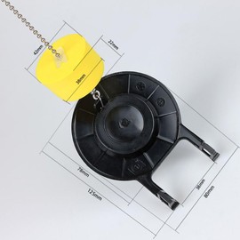 Urjumpea US Standard Toilet Float Racket Cover Water Stop Pad Toilet Baffle Replacement with Chain and Single Row Yellow Float 2 Inch Rubber Stopper