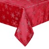 Tegeme Christmas Snowflake Tablecloth Metallic Jacquard Rectangle Tablecloth Polyester Fabric