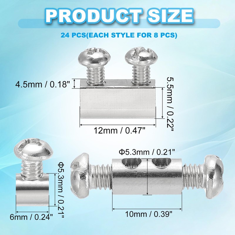 PATIKIL Wire Rope Clips 24 Pcs Metal Cable Clamp Wire
