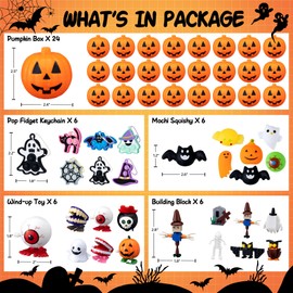 48 piezas de recuerdos de fiesta de Halloween, juego sorpresa con suministros para fiestas y rellenos de bolsas de golosinas
