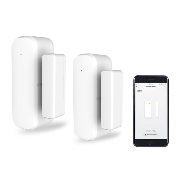 Smart WiFi Door/Window Sensor, Wireless with App Alert, Tuya, No