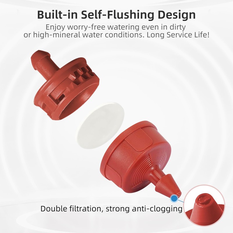 60PCS 2 GPH Pressure Compensating Drip Irrigation Spot Watering Drippers/Emitters,