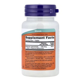 Selenio 100 Mcg Mineral Esencial Now Tabletas Sabor Neutro