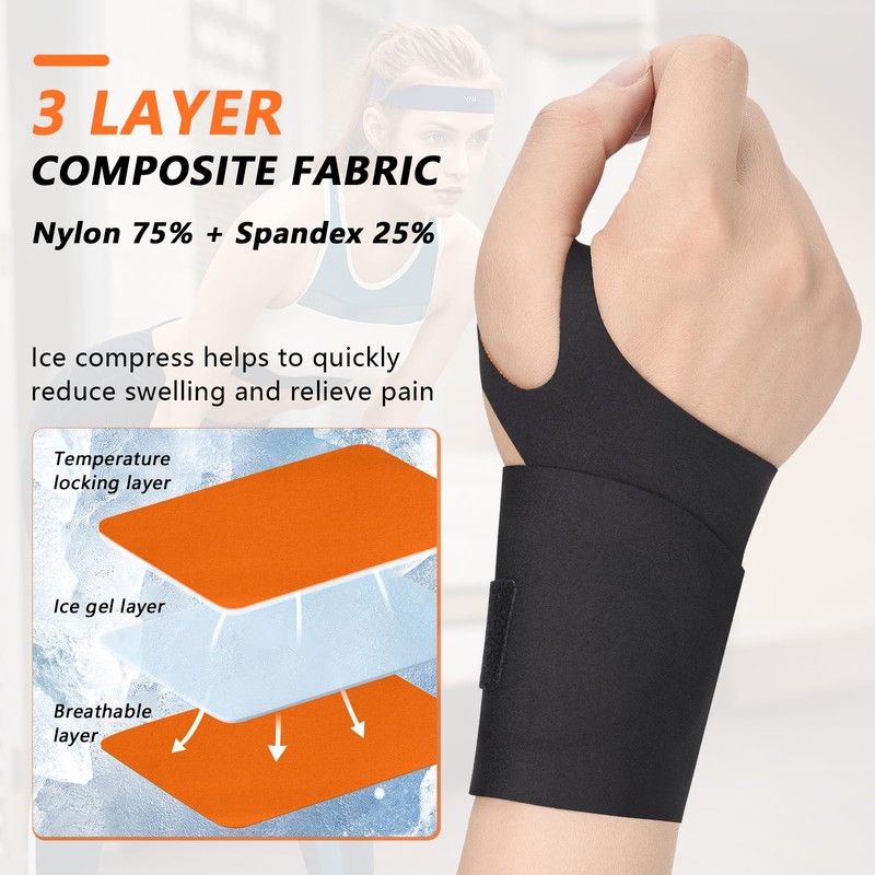 Vallavin Wrist Bandages for TFCC Crack, Built-in Ice Pack Gel