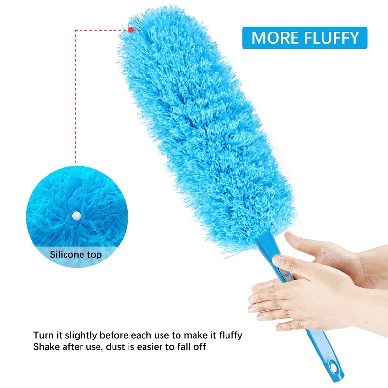 iHUFeather Rainbow Static Duster 24inch Reusable Microfiber Electrostatic Dusters with