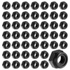 Lvefyti Pack of 50 M6 Nuts Set, Black Stainless Steel