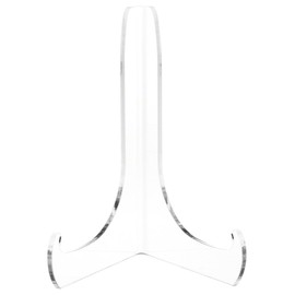 Plymor Clear Acrylic Small 60-Degree Angle Easel w/Shallow Support Ledges, 4.5" H x 3.25" W x 2.5" D, fits Lightweight 4" x 6" Items, Like Small Photo
