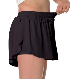 Breevo Black Flowy Athletic Skirt - Shorts Golf Mini Skirt
