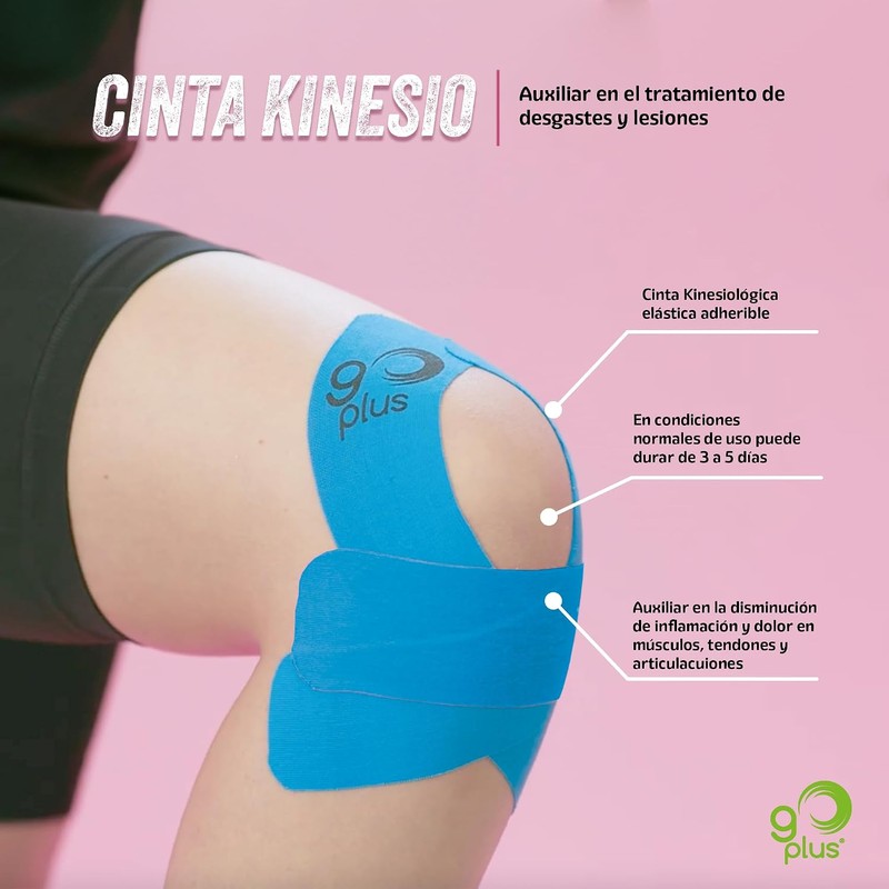 Cinta Kinesiologica Azul 5 m Precortada Go Plus