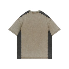 Aelfric Eden Graphic Tees Y2k Washed Oversized T Shirt Colorblock Streetwear Shirts Unisex Casual Summer Tops Khaki