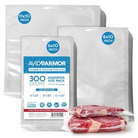 Avid Armor – Chamber Machine Pouches 3.5mil, Pre-Cut Chamber Vacuum Sealer Bags, Heavy Duty Seal Pouch, BPA-Free Chamber Sealer, Assorted Size Pack, 6"x10", 8"x10", 11"x10" - Pack of 300