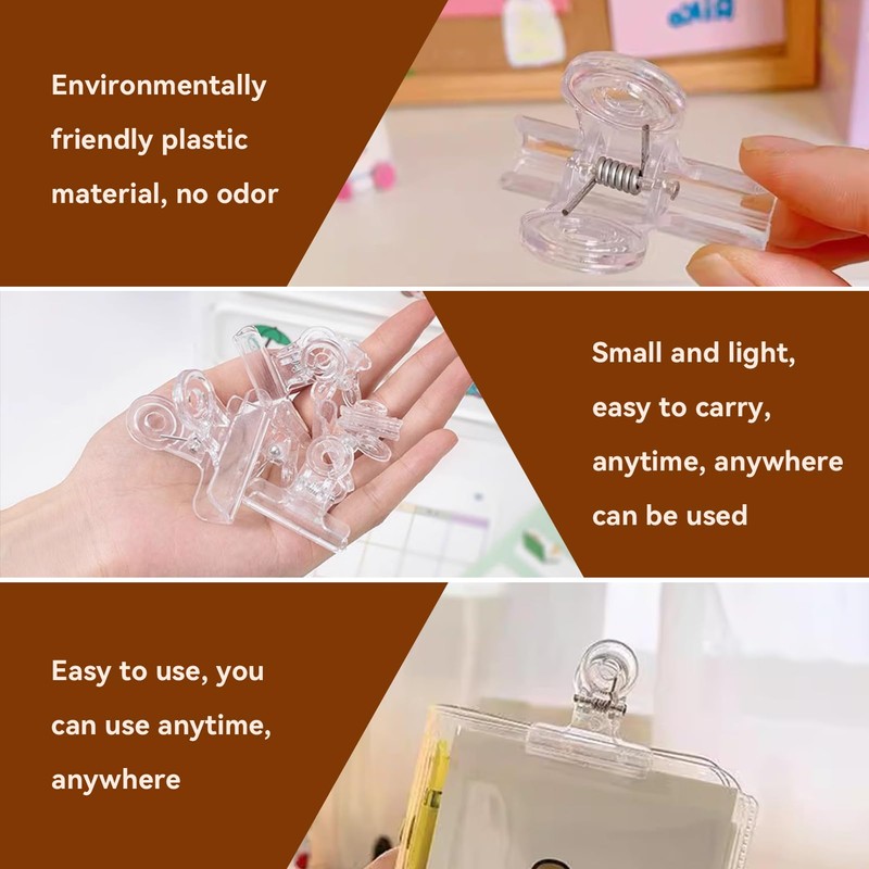 4Pcs Plastic Clear Clips Clamps, Chip Bag Clips Bulldog Clips