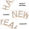 PACKOVE Happy Year Hairband Gold Rhinestone Party Hair Ornament Lightweight