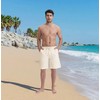 ChicCharm Men's Stretch Cotton Linen Shorts Casual Drawstring Relax Fit