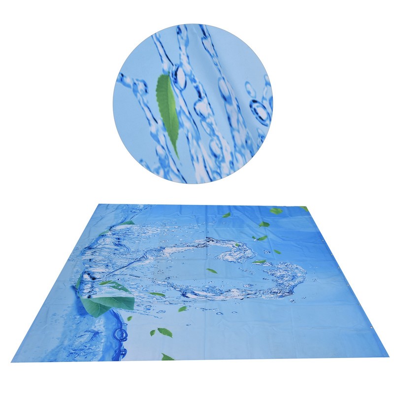 Shower Curtain Waterproof Polyester Blackout Curtain with Hook for Bathroom