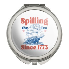 GRAPHICS & MORE USA Spilling Tea Since 1773 Compact Travel Purse Handbag Makeup Mirror