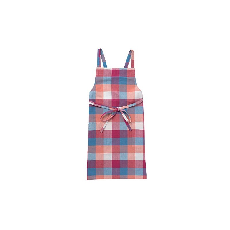 Lep 418901 Habituel Apron, Pink, Gingham Check, Length 28.7 inches