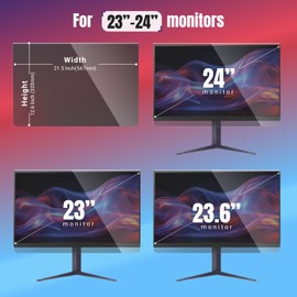 Hanging Computer Privacy Screen Protector Shield Compatible for 23.6/23.8/24 Inch 16:9 Widescreen Desktop Monitor - Anti Glare Filter Blue Light Filter Type Anti Scratch