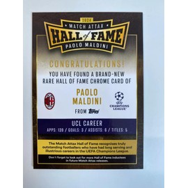 Match Attax 2024 2025 Paolo Maldini Hall of Fame Trading Card