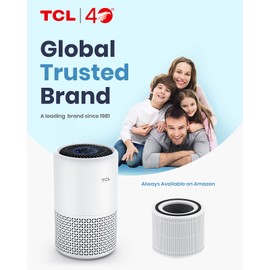 TCL Breeva A1C Air Purifier for Home, Bedroom, Up to 438 ft², Auto Mode, 3-Stage filtration, H13 True HEPA Filter, Smoke & Odor Blocker, Pre-Filter (A1C14W)