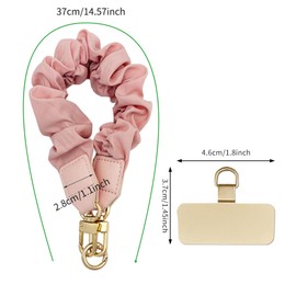 Nalefow Anti Theft Phone Wrist Strap, Elastic Universal Phone Lanyard for Cell Phone, Cute Scrunchie Design Wristband (Pink)