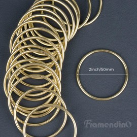 Framendino, 20 Pack Gold Metal Macrame Rings 2 Inch Dream Catcher Hoop for DIY Craft Wedding Wreath Wall Hanging Decoration