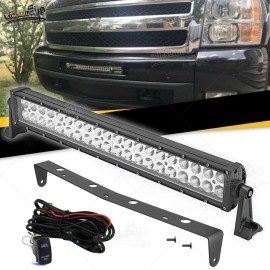 WSAYS Fit 07-13 Chevy Silverado 1500/2500/3500 22'' Light Bar Lower Bumper Mount Kits