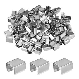 100-Pack Fold Over Crimp End Caps, 0.5 x 0.4in/ 12 x 10mm Crimp Fasteners Ribbon Ends with Clamps for Jewelry Making/Leather Decor/DIY/Bracelets, Belt Buckle End Tip [Silver]