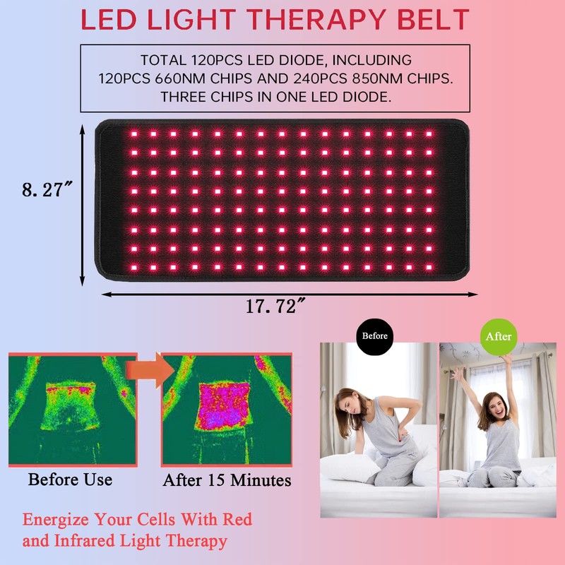Naviocean Red Light Therapy Belt Device for Body Pain Waist,