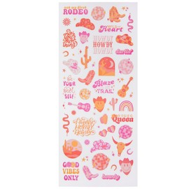 Stickabilities Retro Pink Cowgirl Stickers for Journaling, Scrapbooking, Cardmaking, Arts & Crafts - 58 Pieces, 123356