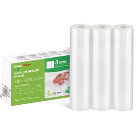 Bonsenkitchen VB41 Vacuum Rolls 3 Rolls 28 cm x 5 m Vacuum Film - Professional Vacuum Bags for Food Vacuum Sealer, Boil-proof and Sous Vide Freezer Bags, BPA-Free