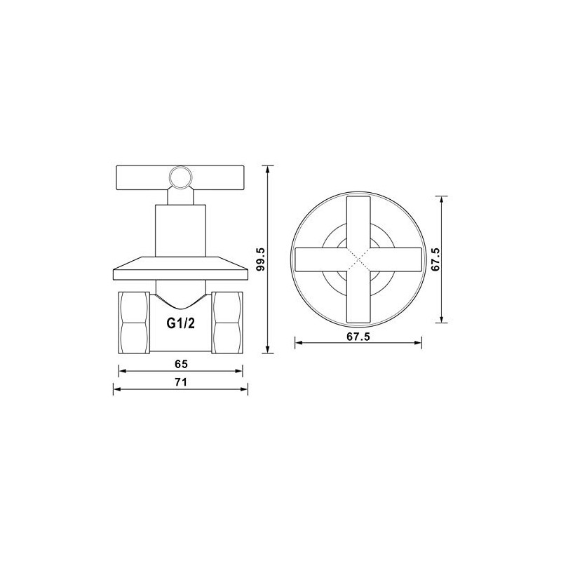 Earl Diamond Concealed Brass 1/2-Inch IPS or G1/2 Water Shower