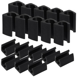 Cionyce 24 PCS Chair Legs Protector,Rectangle Chair Clamp Plastic Furniture Feet Cover U Shape Legs Clips 14mm Protector(Black)