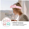 WOONEKY 4Pcs Coral Fleece Bowknot Makeup Headband Set Elastic Facial