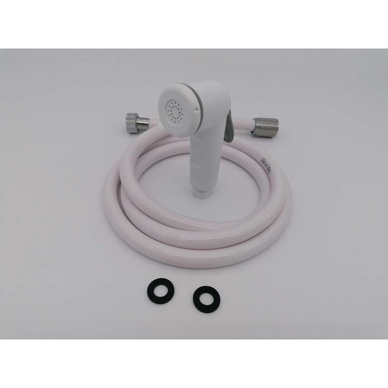 CR-MOESANCO® White and Grey Push Button Shower Kit with Flexible